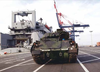 Tank on Aircraft Carrier